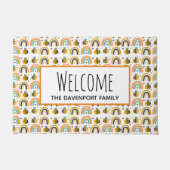 Niedliches Muster für Hummeln und Regenbogen Willk Fußmatte (Vorderseite)