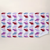 Niedliches Muster für Katzen und Herz Strandtuch (Vorderseite)