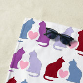 Niedliches Muster für Katzen und Herz Strandtuch (Beispiel)