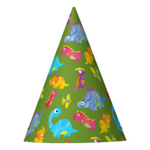 Niedliches Muster für Kinder Grünes Baby Dinosaur  Partyhütchen