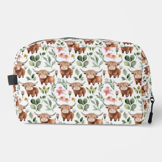 Niedliches Muster für Kühe und rosa Blume Waschbeutel (Vorderseite)