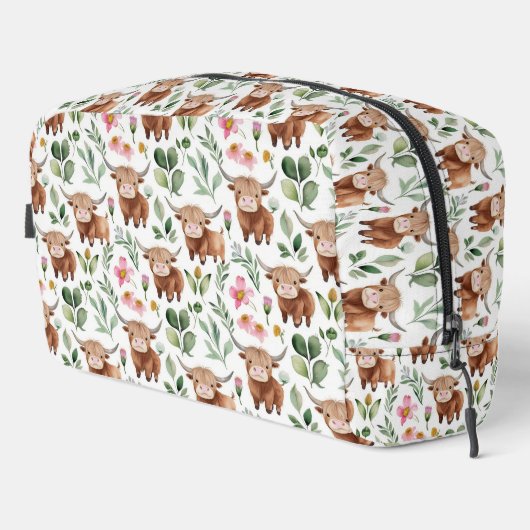 Niedliches Muster für Kühe und rosa Blume Waschbeutel (Rechte Ecke)