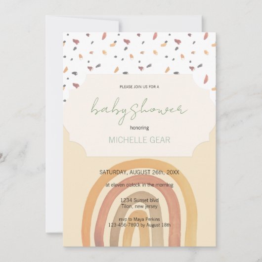 Niedliches Muster für Rainbow Pastors Einladung (Vorderseite)