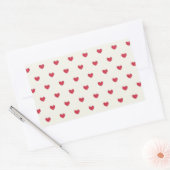 Niedliches Muster für rote Herzen Rechteckiger Aufkleber (Umschlag)