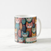 Niedliches Muster für Whimsikkatzen Kaffeetasse (VorderseiteRechts)