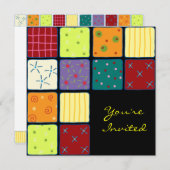 Niedliches Muster Geburtsdatum Einladungskarte Einladung (Vorne/Hinten)