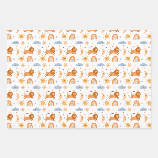 Niedliches Muster Geschenkpapier Set (Vorderseite)