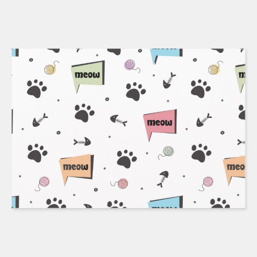 Niedliches Muster Geschenkpapier Set (Vorderseite)