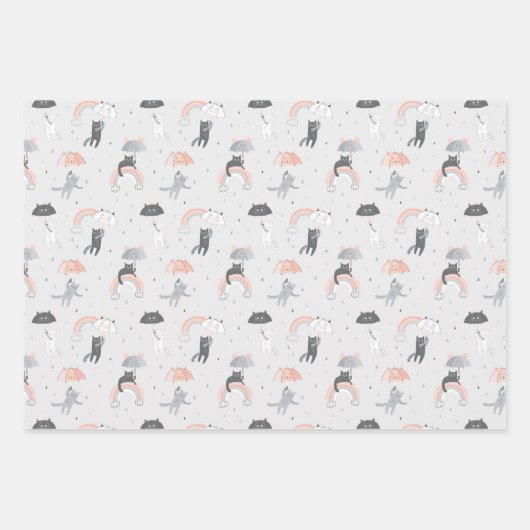 Niedliches Muster Geschenkpapier Set (Vorderseite)