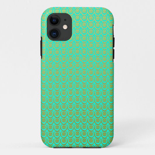 Niedliches Muster Gold über Mini Green Case-Mate iPhone Hülle (Rückseite)