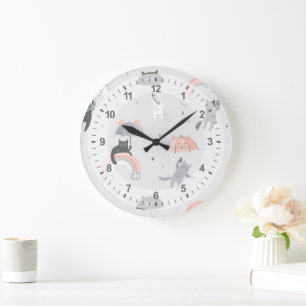 Niedliches Muster Große Wanduhr