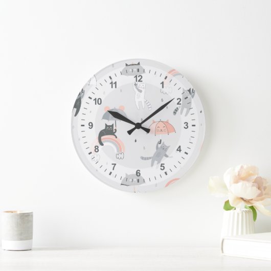 Niedliches Muster Große Wanduhr (Zuhause)