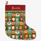 Niedliches Muster Großer Weihnachtsstrumpf (Vorderseite)