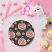 Niedliches Muster Halloween Pumpkin Jack-O-Lantern Pappteller (Party)