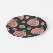 Niedliches Muster Halloween Pumpkin Jack-O-Lantern Pappteller (Schrägansicht)