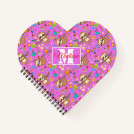 Niedliches Muster | Ihr Name Heft hinzufügen Notizblock