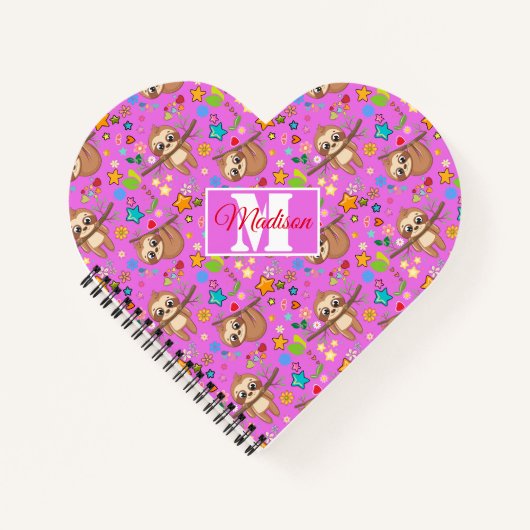 Niedliches Muster | Ihr Name Heft hinzufügen Notizblock (Vorderseite)