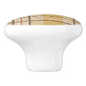 Niedliches Muster im britischen Stil Gelb Tartan k Keramikknauf (Seitenansicht)