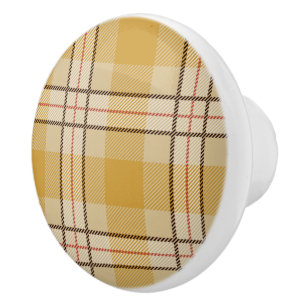 Niedliches Muster im britischen Stil Gelb Tartan k Keramikknauf