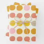 Niedliches Muster in Gelb-Rosa und Korallen Geschenkpapier Set (Beispiel)