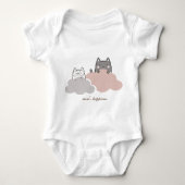 Niedliches Muster Kitten Cloud Baby Strampler (Vorderseite)