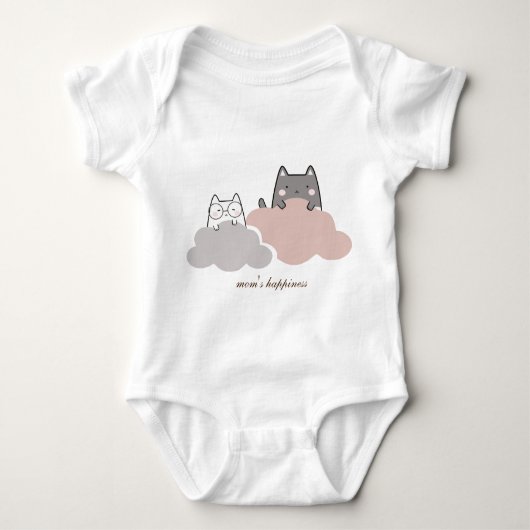 Niedliches Muster Kitten Cloud Baby Strampler (Vorderseite)