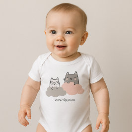 Niedliches Muster Kitten Cloud Baby Strampler