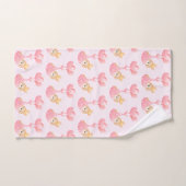 Niedliches Muster mit Baby Bunny im Herzen Badhandtuch Set (Handtuch)