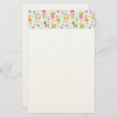 Niedliches Muster mit dem Bahnhof für Whimsiktiere Briefpapier (Vorne/Hinten)