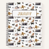 Niedliches Muster mit dem Namen von Katzen und Kät Notizblock (Vorderseite)