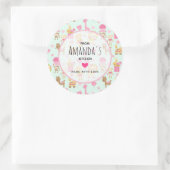 Niedliches Muster mit glücklichen Tieren & Spielze Runder Aufkleber (Tasche)