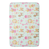 Niedliches Muster mit glücklichen Tieren und Spiel Badematte (Vorderseite Vertikal)