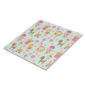 Niedliches Muster mit glücklichen Tieren und Spiel Fliese (Seite)