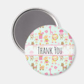 Niedliches Muster mit glücklichen Tieren und Spiel Magnet (Vorderseite/Rückseite)