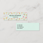 Niedliches Muster mit glücklichen Tieren und Spiel Mini Visitenkarte (Vorne/Hinten)