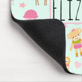 Niedliches Muster mit glücklichen Tieren und Spiel Mousepad (Ecke)