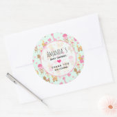 Niedliches Muster mit glücklichen Tieren und Spiel Runder Aufkleber (Umschlag)