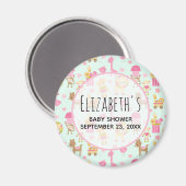 Niedliches Muster mit Happy Animals & Toys Baby Du Magnet (Vorderseite/Rückseite)