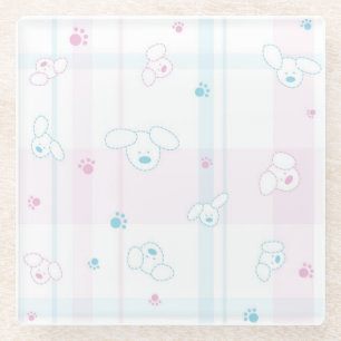 Niedliches Muster mit Hunden Glasuntersetzer