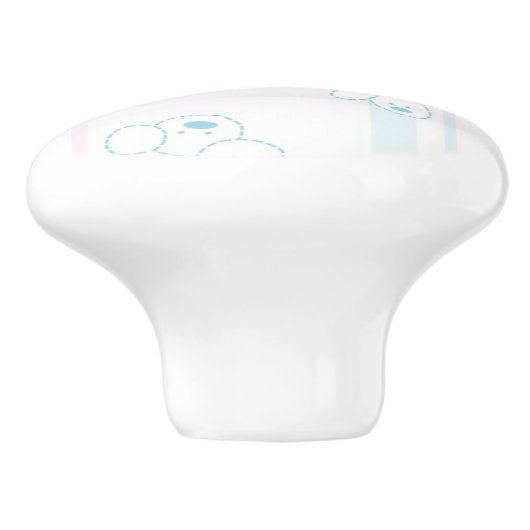 Niedliches Muster mit Hunden Keramikknauf (Seitenansicht)