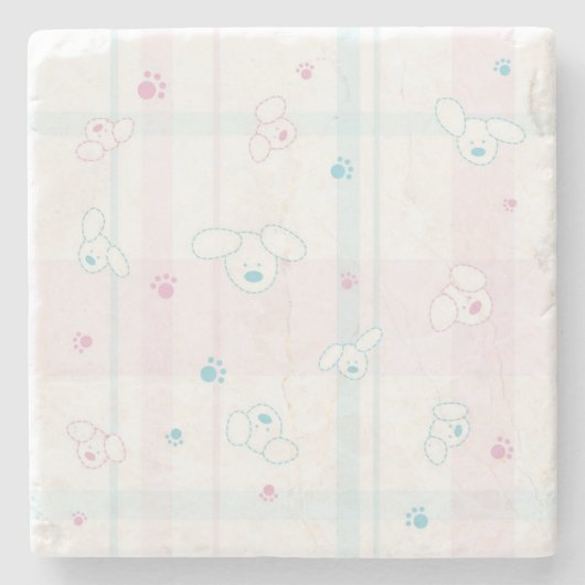 Niedliches Muster mit Hunden Steinuntersetzer (Vorderseite)