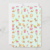Niedliches Muster mit Kinderzimmer Animals Kinderd Einladung (Rückseite)