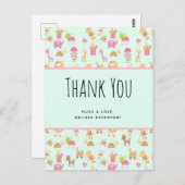 Niedliches Muster mit Kinderzimmer Animals & Toys Postkarte (Vorne/Hinten)