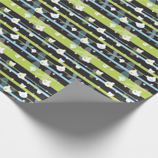 Niedliches Muster mit kleinen Bären Geschenkpapier (Ecke)