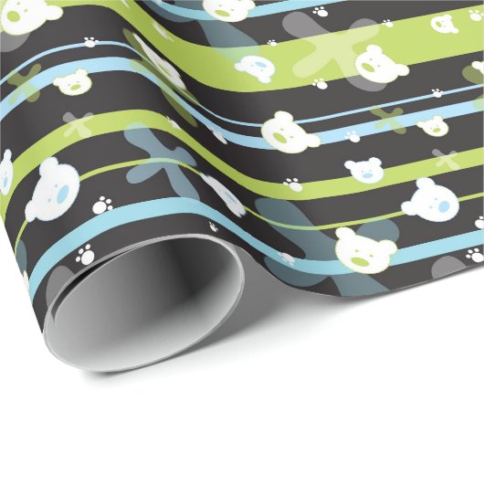 Niedliches Muster mit kleinen Bären Geschenkpapier (Rolleneckpunkt)