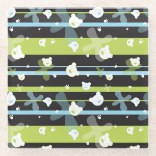 Niedliches Muster mit wenigen Bären Glasuntersetzer