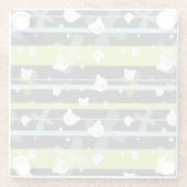 Niedliches Muster mit wenigen Bären Glasuntersetzer (Rückseite)