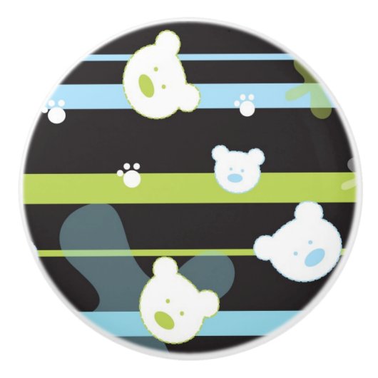 Niedliches Muster mit wenigen Bären Keramikknauf (Vorderseite)