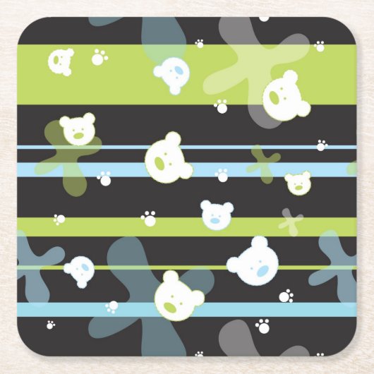 Niedliches Muster mit wenigen Bären Rechteckiger Pappuntersetzer (Vorderseite)