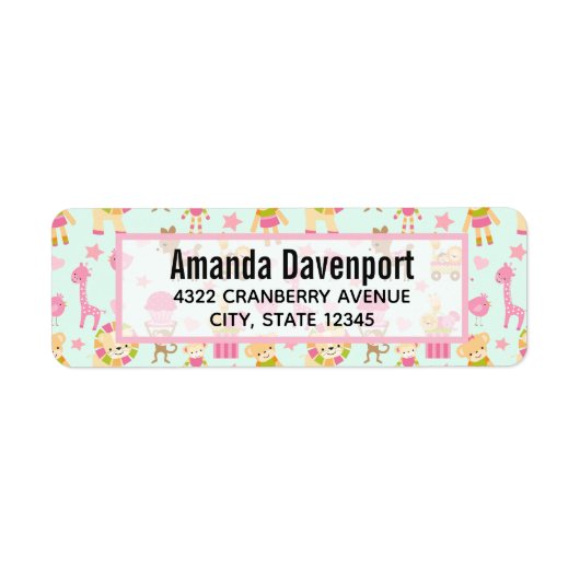 Niedliches Muster mit Whimsical Animals & Toys (Vorne)